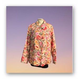 NWT Coldwater Creek cotton Sunrise Floral Jacket Plus Size 18W